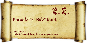 Mandák Róbert névjegykártya