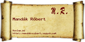 Mandák Róbert névjegykártya