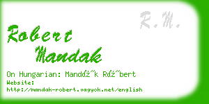 robert mandak business card